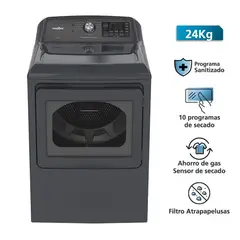 Mabe - Secadora 24 Kg a Gas Gris SMG17R8MSDBB0