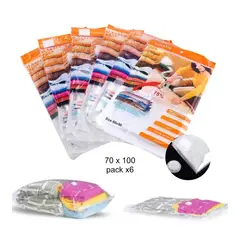 BUYPAL - Pack de 6 Bolsas al vacío 70x100 Incluye Bomba manual