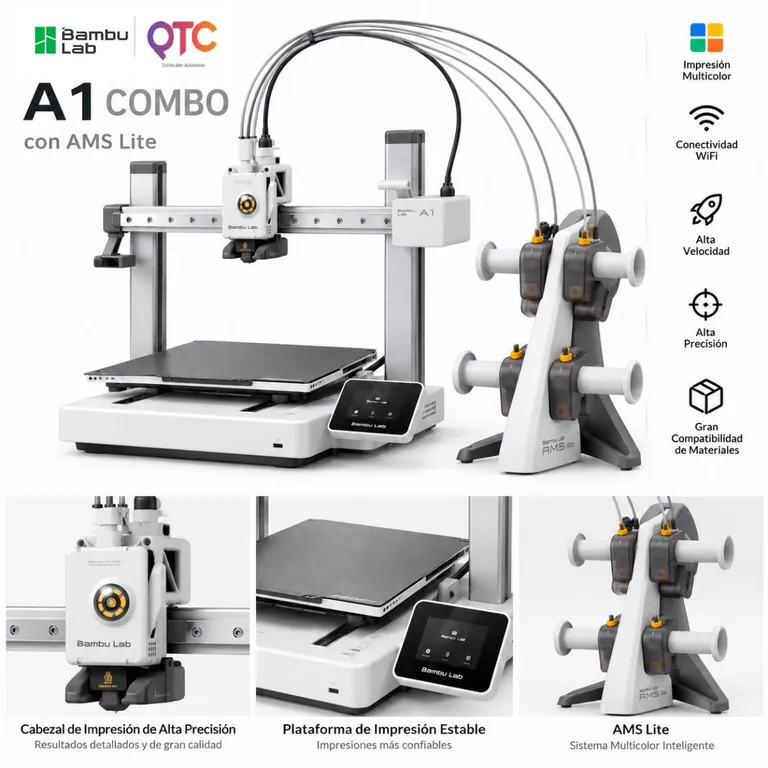 Impresora 3D Lab A1 Combo con AMS Lite Multicolor WiFi