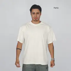 GENERICO - Polo Oversize 100% Algodon Unisex-Perla