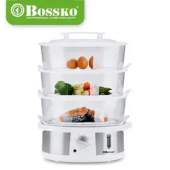 BOSSKO - Vaporera de Alimentos BK-0557VP 03 niveles - Blanco