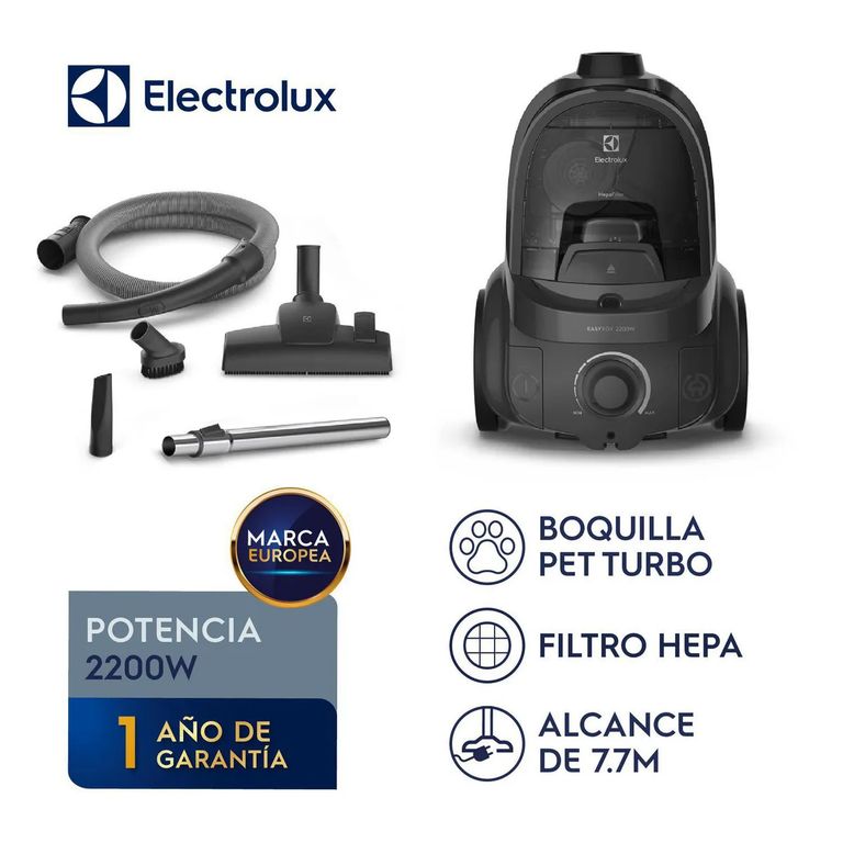 Aspiradora Ciclónica 2200W EasyBox con Boquilla PET Negro EAS41