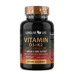 VITAL - Vitamin D3 + K2 con Magnesio y Zinc – 100 Cápsulas