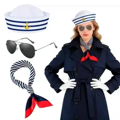 GENERICO - Combo Marinero Gorro + Pañuelo + Lentes
