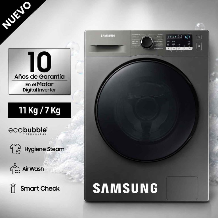 Lavaseca Carga Frontal 11 Kg/7 Kg WD11T4046BXPE Inox