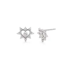 BALIQ - Aretes Corazón Corona Plata 925