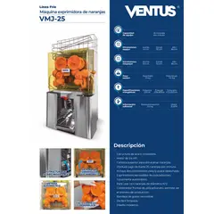 Ventus - Máquina Exprimidora de Naranjas VMJ-25