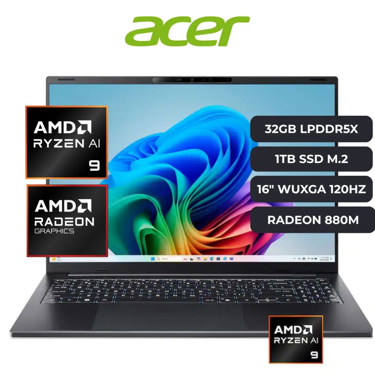 Laptop Swift Go 16 AI AMD Ryzen 9 465, 32GB RAM, 1TB SSD, 16" WUXGA IPS TACTIL, Windows 11
