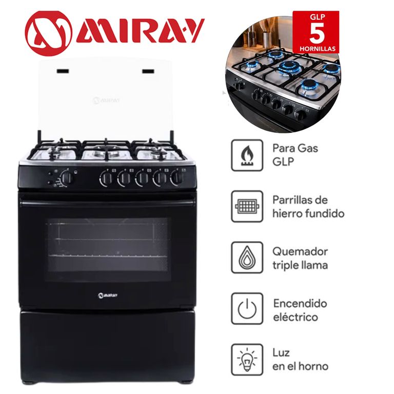 Cocina a Gas GIRASOL PLUS GLP 5 Hornillas
