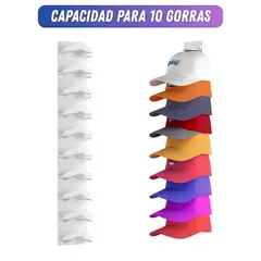 GENERICO - Soporte De Gorras Vertical Multifuncional 10 Espacios - Blanco