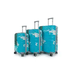 MAKEWAY - Set de Maleta de viaje polipropileno 20 - 24 - 28 pulgadas - Blue