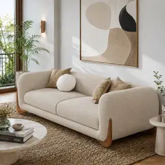 FABIANI HOME - Sofá 3 Cuerpos Boomerang Beige