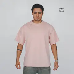 GENERICO - Polo Oversize 100% Algodón Unisex Palo Rosa