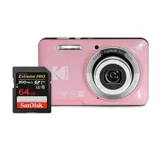KODAK - PIXPRO FZ55 Digital Camera rose + 64GB Extreme Pro SDXC UHS-I U3 V30 4K 200MBs