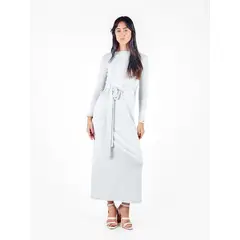 MICHELLE BELAU - Vestido largo manga larga con cinturón