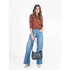 MICHELLE BELAU - Pantalón denim recto pinzas