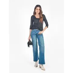 MICHELLE BELAU - Pantalón denim rasgado