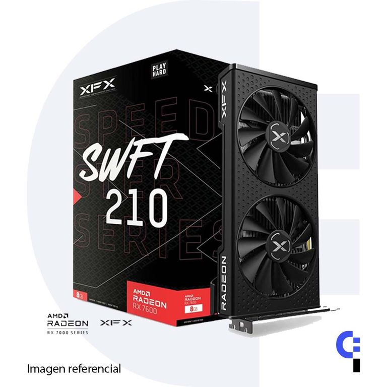 TARJETA DE VIDEO GDDR6 8GB RX 7600 SPEEDSTER SWFT 210 AMD RADEON 128 BITS