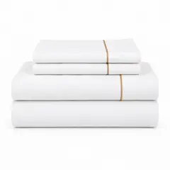 ARLIN TEXTIL - Juego De Sábanas 220 Hilos Algodón Deluxe / Blanco Beige Arlin