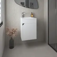TUHOME - Vanitorio Flotante 1 Puerta Bethel Blanco 55,0x39,4x32,0 Cm
