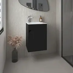 TUHOME - Vanitorio Flotante 1 Puerta Bethel Wengue 55,0x39,4x32,0 Cm