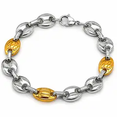 GENERAL - Pulsera Calabote Bicolor en Acero Inoxidable 316L