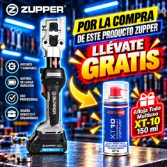 ZUPPER - Prensa Hidráulica a Batería BLM-240 para Terminal Rango10-240mm²+Lubricante 150ml