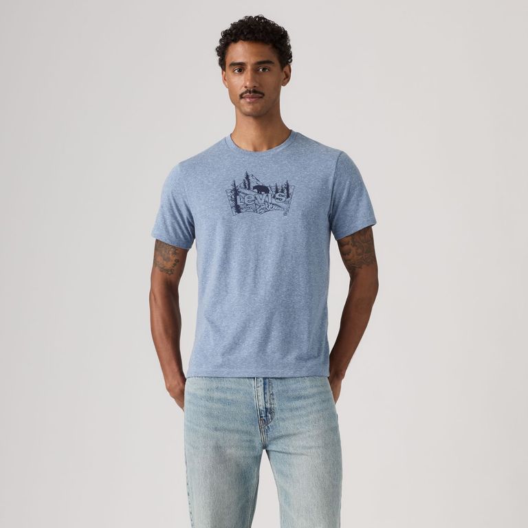 Polo Hombre Graphic Crewneck Tee Azul