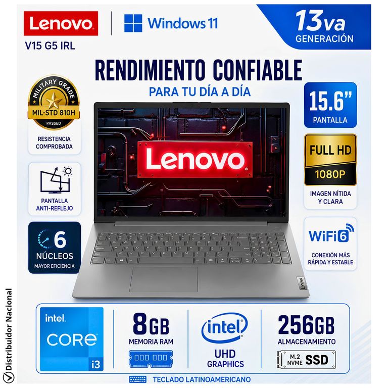 Laptop 83GW005NLD V15 G5 IRL Intel® Core™ i3-1315U 8GB RAM 256GB SSD Intel® UHD Graphics