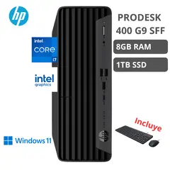 HP - PC Prodesk 400 G9 SFF Intel i7-12700 8GB 1TB SSD Win11 Pro Incluye teclado y mouse 7G952LS