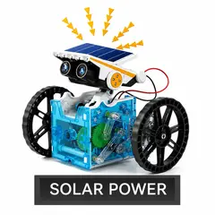 GENERICO - Kit de Construcción Robótica Robot Solar Educativo 12 en 1 con Energía Solar para Niños Celeste con Plomo MOD 1232-67