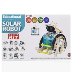 GENERICO - Kit de Construcción Robótica Robot Solar Educativo 12 en 1 con Energía Solar para Niños Celeste con Plomo MOD 1232-67