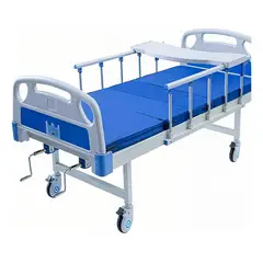 ANYHOGAR - Cama médica manual blanca + colchón azul