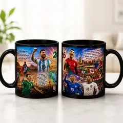 GENERICO - Taza world cup de Cristiano Ronaldo CR7 y MESSI
