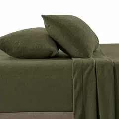 ARLIN TEXTIL - Juego De Sábanas 230 GR Polar Confort / Verde Militar Arlin