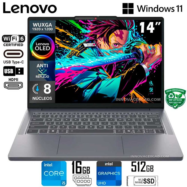 Laptop OLED IdeaPad Slim 3 14IRH10 (Pantalla 14" WUXGA) Intel Core i5-13420H RAM 16GB SSD 512GB