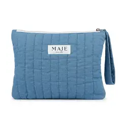 MAJE - Neceser para mujer de estilo jean azul - PERU