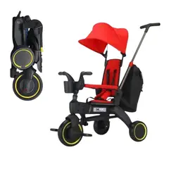 GENERICO - TRICICLO GUIADOR PLEGABLE 2.0 PARA BEBÉS Y NIÑOS