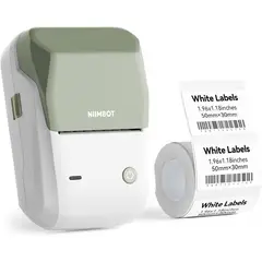 GENERICO - NIIMBOT B1 Impresora Térmica de Etiquetas Bluetooth Inalámbrica Portátil Verde + rollo de etiquetas