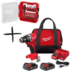 Milwaukee - Taladro percutor/atornillador sin carbones M18 3602-259 + 1 set de puntas 48-32-4035