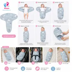 NO LOGO - ENVOLVENTE ESTAMPADO PARA BEBE-CELESTE