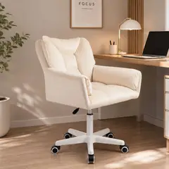 BUCKINGHAM - Silla Giratoria de Escritorio Oficina Vanity - Beige Crema