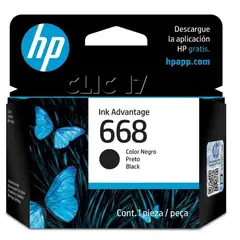 HP - Tinta 668 Negro Original 7FP38VL