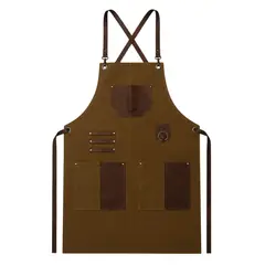 THE GRILL SHOP - Mandil Parrillero Premium Ecocuero Camel Regulable