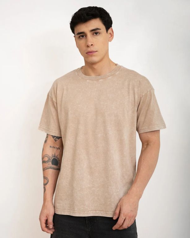 Polo manga corta- AcidWash-Beis