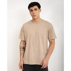 NEW YORK STARS - Polo manga corta- AcidWash-Beis