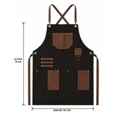 THE GRILL SHOP - Mandil Parrillero Premium Ecocuero Marrón Regulable