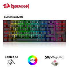 REDRAGON - Teclado KUMARA K552 HE Cableado Español BLACK - MAGNETIC SWITCH
