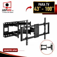 JAPANTEC EL RACK DEL FUTURO - Soporte TV Monstruo Giratorio Doble Brazo JAPANTEC 43 a 100 Pulgadas VESA Soporta 120 kg