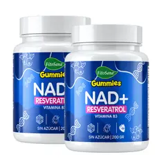 FITOSANA - PACK X 02 - Gomitas Nad+ Resveratrol con Vitamina B3 - 200 G
